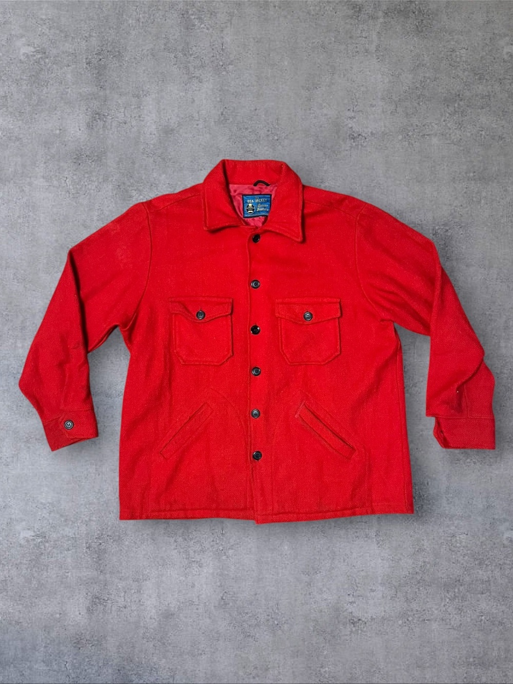 Vintage 50s / 60s Red Wool Dea-Jacket by Deacon Brothers Sz L
